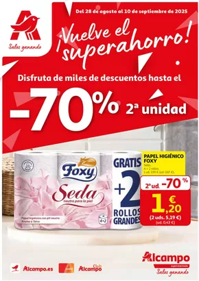 Catálogo Alcampo en Ansoáin | Del 28 de agosto al 10 de septiembre de 2025 | 2025-08-29T00:00:00.000Z - 2025-09-10T00:00:00.000Z