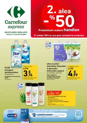 Catálogo Carrefour Express en Ansoáin | 2. alea -50% | 2025-08-29T00:00:00.000Z - 2025-09-10T00:00:00.000Z