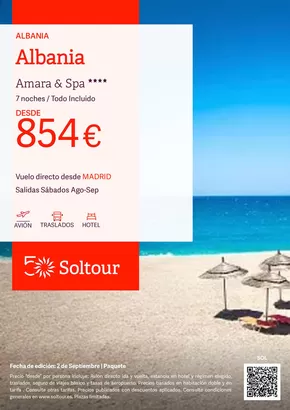 Catálogo Soltour en Barcelona | Albania - Amara & Spa | 2025-09-02T00:00:00.000Z - 2025-09-30T00:00:00.000Z