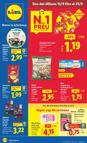 Catálogo Lidl en Barcelona | № 1 PRECIO - Ofertas válidas del 15/09 al 21/09 | 2025-09-15T00:00:00.000Z - 2025-09-21T00:00:00.000Z