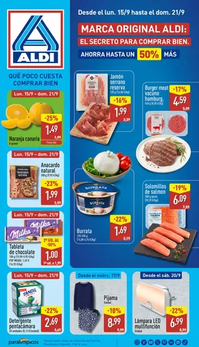 Catálogo ALDI en Las Palmas de Gran Canaria | ¡Qué poco cuesta comprar bien! | 2025-09-15T00:00:00.000Z - 2025-09-21T00:00:00.000Z