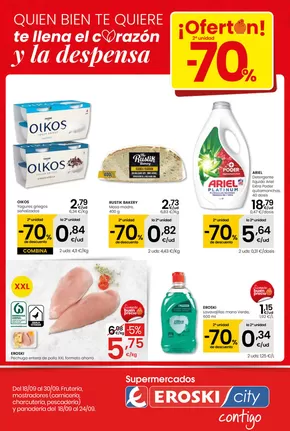 Catálogo Eroski en La Cala de Mijas | ¡OFERTÓN! 2a unidad -70% SUPERMERCADOS EROSKI | 2025-09-18T00:00:00.000Z - 2025-09-30T00:00:00.000Z