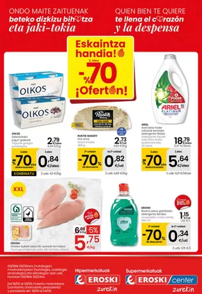 Catálogo Eroski en Donostia-San Sebastián | ¡OFERTÓN! Eskaintza handia! 2a alea -70% EROSKI | 2025-09-18T00:00:00.000Z - 2025-09-30T00:00:00.000Z