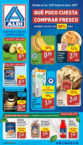 Catálogo ALDI en Ontinyent | Qué poco cuesta comprar bien | 2025-09-22T00:00:00.000Z - 2025-09-28T00:00:00.000Z