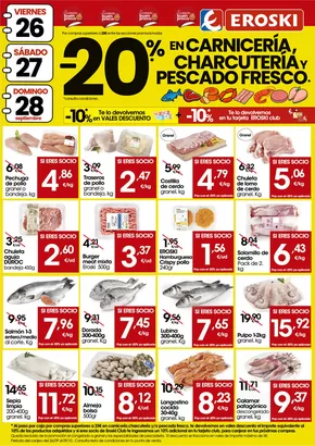Catálogo Eroski en Palma de Mallorca | -20% en carnicería, charcutería y pescado fresco | 2025-09-24T00:00:00.000Z - 2025-09-28T00:00:00.000Z