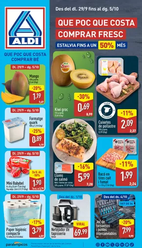 Catálogo ALDI en Lleida | ¡Qué poco cuesta comprar bien! | 2025-09-29T00:00:00.000Z - 2025-10-05T00:00:00.000Z