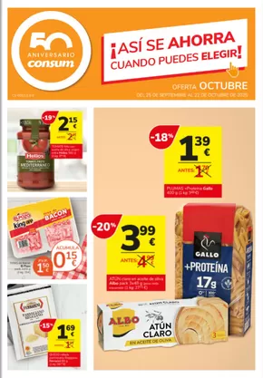 Catálogo Consum en Novelda | ¡Así se ahorra cuando puedes elegir! | 2025-09-25T00:00:00.000Z - 2025-10-22T00:00:00.000Z