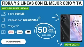 Fibra Y 2 Líneas Con El Mejor Ocio Y Tv