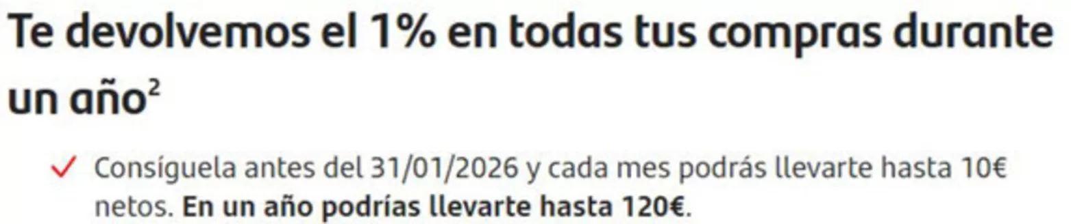 Catálogo Banco Santander en Mungia | Te devolvemos el 1% en todas tus compras durante un año | 2025-10-06T00:00:00.000Z - 2026-01-31T00:00:00.000Z