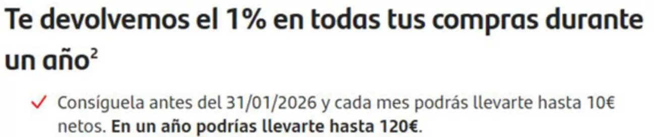 Catálogo Banco Santander en Paterna | Te devolvemos el 1% en todas tus compras durante un año | 2025-10-06T00:00:00.000Z - 2026-01-31T00:00:00.000Z