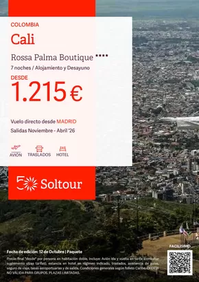 Catálogo Soltour en Barcelona | Cali - Rossa Palma Boutique  | 2025-10-13T00:00:00.000Z - 2026-04-30T00:00:00.000Z