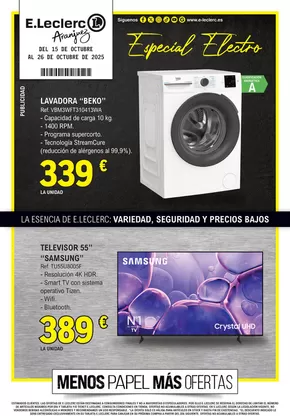 Catálogo E.Leclerc en Cerdanyola del Vallès | Menos papel Más ofertas Electro | 2025-10-15T00:00:00.000Z - 2025-10-26T00:00:00.000Z