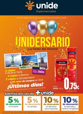Catálogo Unide Supermercados en Altea | ¡La fiesta de ahorro! UNIDE Supermercados  | 2025-10-23T00:00:00.000Z - 2025-11-05T00:00:00.000Z