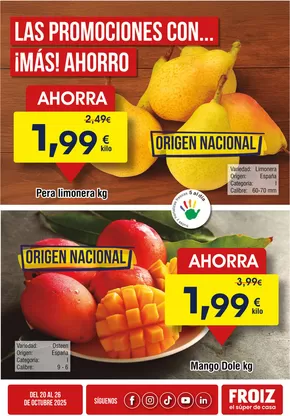 Catálogo Froiz en Los Corrales | Las Promociones Con... ¡Más! Ahorro | 2025-10-22T00:00:00.000Z - 2025-10-26T00:00:00.000Z