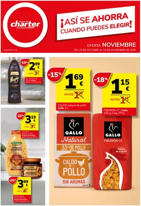 Catálogo Supermercados Charter en Tui | ¡Así Se Ahorra Cuando Puedes Elegir! | 2025-10-23T00:00:00.000Z - 2025-11-19T00:00:00.000Z