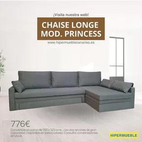 Catálogo HiperMueble Canarias en Sanxenxo | Chaise Longe Mod. Princess | 2025-10-27T00:00:00.000Z - 2025-11-04T00:00:00.000Z