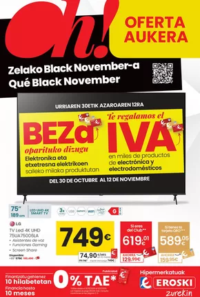 Catálogo Eroski en Mutriku | Oh! Qué Black November | 2025-10-30T00:00:00.000Z - 2025-11-11T00:00:00.000Z