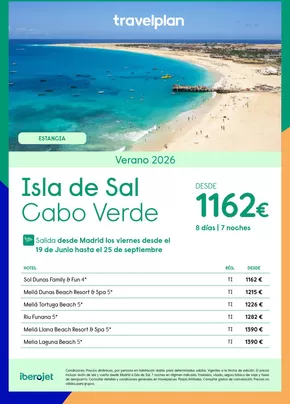 Catálogo Travelplan en Benidorm | Travelplan Isla de Sal | 2026-06-19T00:00:00.000Z - 2026-09-25T00:00:00.000Z