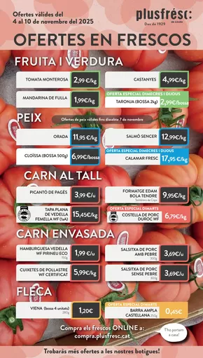 Catálogo Plusfresc en Reus | Ofertes vàlides del 4 al 10 de novembre del 2025 | 2025-11-05T00:00:00.000Z - 2025-11-10T00:00:00.000Z