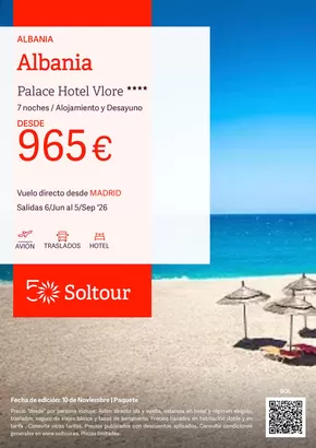 Catálogo Soltour en Sabadell | Albania - Palace Hotel Vlore | 2026-06-06T00:00:00.000Z - 2026-09-05T00:00:00.000Z