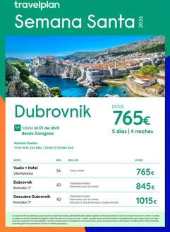 Catálogo Travelplan en Lebrija | Travelplan Dubrovnik | 2025-12-23T00:00:00.000Z - 2026-04-01T00:00:00.000Z