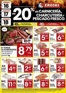 Catálogo Eroski en Jaén | -20% en carnicería, charcutería y pescado fresco | 2026-01-14T00:00:00.000Z - 2026-01-18T00:00:00.000Z