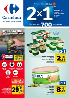 Catálogo Carrefour en Santa Susanna | 2X1 ACUMULA CLUB + 2ªUD. AL -50% | 2026-01-15T00:00:00.000Z - 2026-01-26T00:00:00.000Z