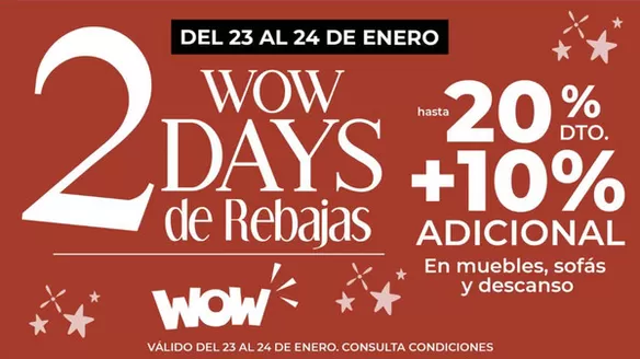 Catálogo WOW Málaga, Style&Home by Mubak en Vendrell | 2 Days De Rebajas | 2026-01-23T00:00:00.000Z - 2026-01-24T00:00:00.000Z