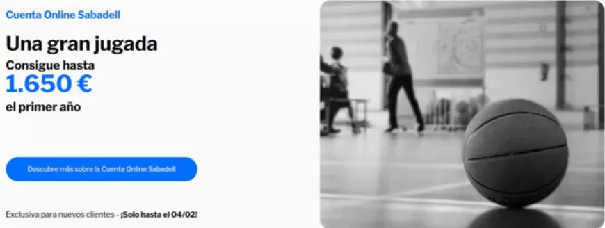 Catálogo Banco Sabadell en Rojales | Consigue hasta 1.650 € el primer año | 2026-01-26T00:00:00.000Z - 2026-02-04T00:00:00.000Z