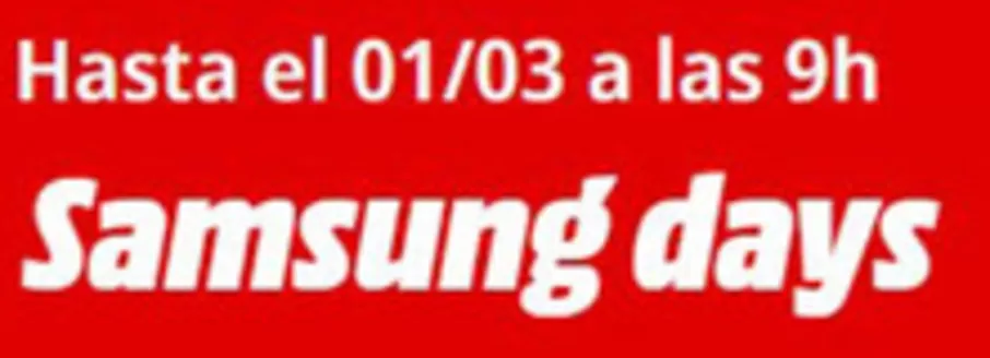 Catálogo MediaMarkt | Samsung Days | 2026-02-26T00:00:00.000Z - 2026-03-01T00:00:00.000Z