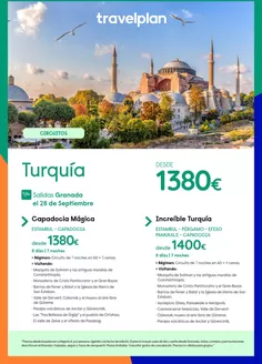 Catálogo Travelplan en Santo Domingo de la Calzada | Turquía Salidas Granada el 28 de Septiembre | 2026-09-28T00:00:00.000Z - 2026-09-28T00:00:00.000Z