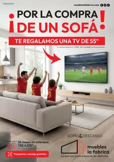 Catálogo Muebles La Fábrica en Calzada de Oropesa | Por La Compra De Un Sofá Te Regalamos Una Tv De 55" | 2026-04-02T00:00:00.000Z - 2026-06-30T00:00:00.000Z
