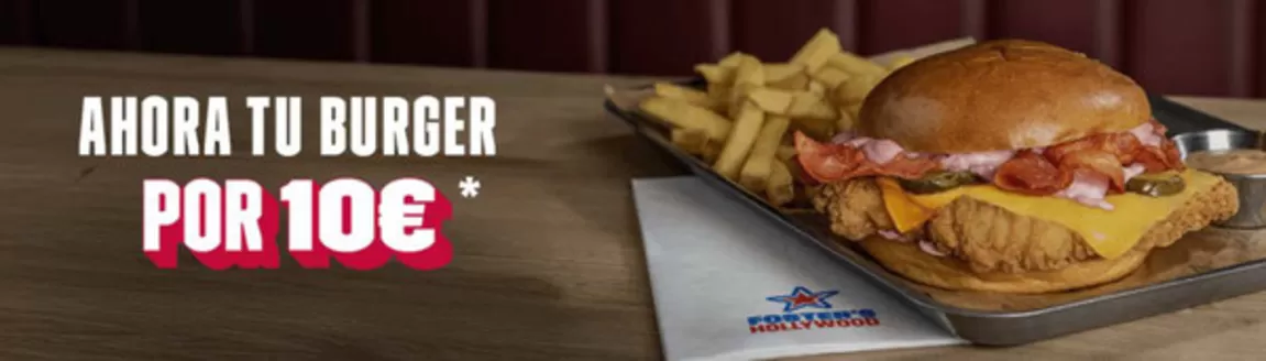 Catálogo Foster's Hollywood en Castellón de la Plana | Ahora tu burger por 10€ | 2026-04-15T00:00:00.000Z - 2026-05-03T00:00:00.000Z