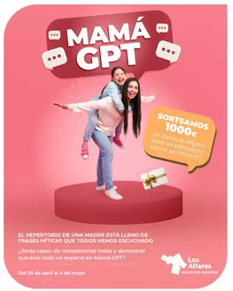 Catálogo Los Alfares | ¡Sorteamos 1.000€ en tarjetas regalo para sorprender a mamá!  | 2026-04-20T00:00:00.000Z - 2026-05-04T00:00:00.000Z