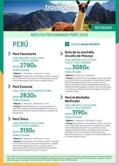 Catálogo Travelplan en Loranca | Travelplan PERÚ | 2026-04-28T00:00:00.000Z - 2026-06-30T00:00:00.000Z