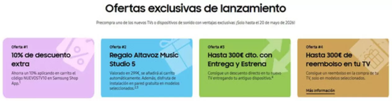 Catálogo Samsung | Ofertas exclusivas de lanzamiento | 2026-04-29T00:00:00.000Z - 2026-05-20T00:00:00.000Z