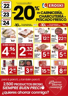Catálogo Eroski en Sant Francesc de Formentera | -20% en carnicería, charcutería y pescado fresco | 2026-05-21T00:00:00.000Z - 2026-05-24T00:00:00.000Z