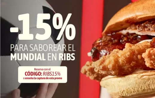 Catálogo Ribs en Villargordo | -15% Para Saborear El Mundial En Ribs | 2026-06-18T00:00:00.000Z - 2026-07-19T00:00:00.000Z