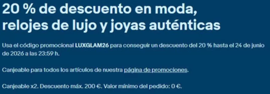 Catálogo eBay | 20% de descuento | 2026-06-18T00:00:00.000Z - 2026-06-24T00:00:00.000Z