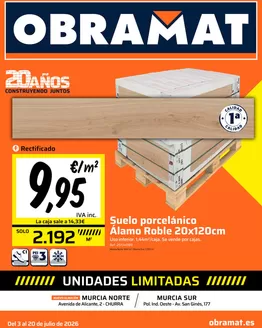 Catálogo Obramat | Del 3 al 20 de julio de 2026 | 2026-07-03T00:00:00.000Z - 2026-07-20T00:00:00.000Z