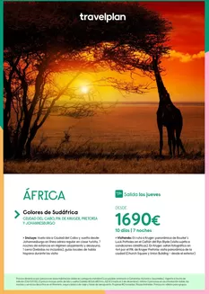 Catálogo Travelplan | Sudáfrica desde 1690€ | 2026-07-06T00:00:00.000Z - 2026-12-03T00:00:00.000Z