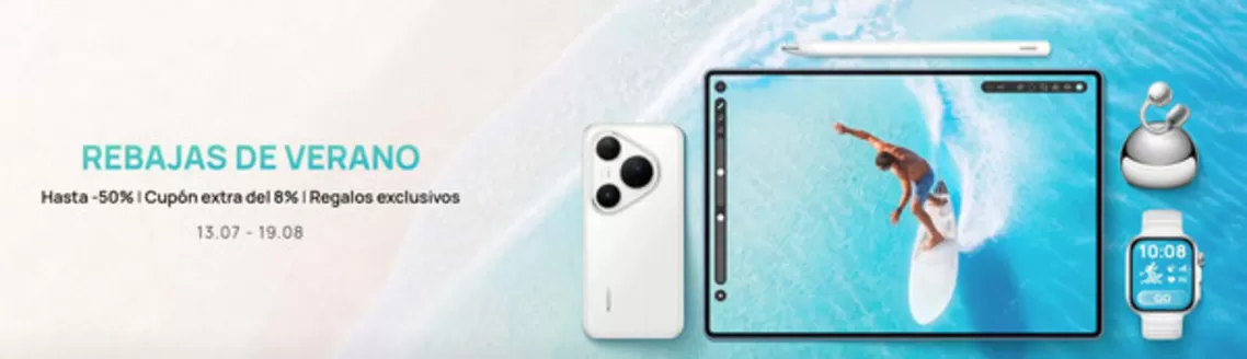 Catálogo Huawei | Rebajas De Verano | 2026-07-13T00:00:00.000Z - 2026-08-19T00:00:00.000Z