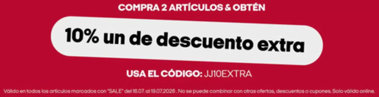 Catálogo Jack & Jones | Compra 2 Artículos & Obtén 10% Un De Descuento Extra | 2026-07-16T00:00:00.000Z - 2026-07-19T00:00:00.000Z
