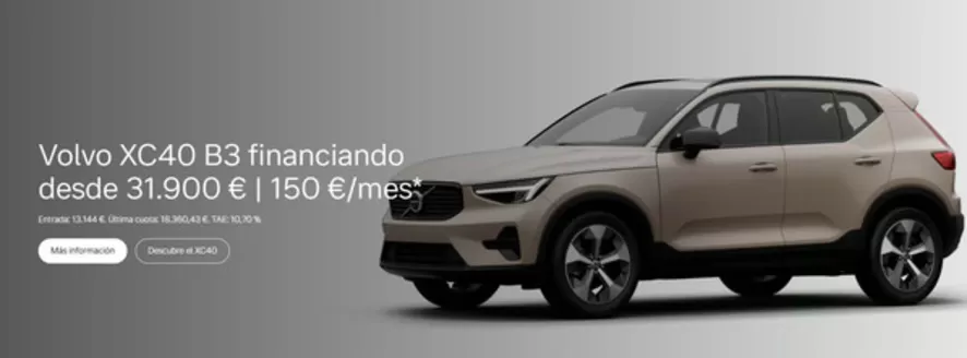 Catálogo Volvo en Almería | Volvo XC40 B3 | 2026-07-23T00:00:00.000Z - 2026-08-31T00:00:00.000Z