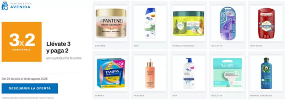 Catálogo Perfumerías Avenida | Llévate 3 Y Paga 2 En Tus Productos Favoritos | 2026-08-05T00:00:00.000Z - 2026-08-18T00:00:00.000Z