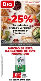 Catálogo Dia | 25% de descuento en frutas y verduras, panadería y bollerías del 19/08 al 25/08 | 2026-08-19T00:00:00.000Z - 2026-08-25T00:00:00.000Z