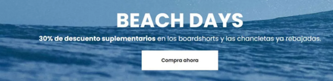 Catálogo Quiksilver | 30% de descuento suplementarios en los boardshorts y las chancletas ya rebajadas. | 2026-08-25T00:00:00.000Z - 2026-09-06T00:00:00.000Z