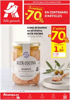 Catálogo Alcampo | 2a Unitat -70% En Centenars D'articles | 2026-08-27T00:00:00.000Z - 2026-09-09T00:00:00.000Z