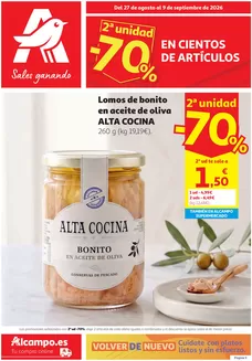 Catálogo Alcampo | 2ª Unidad -70 % En Cientos De Artículos | 2026-08-27T00:00:00.000Z - 2026-09-09T00:00:00.000Z