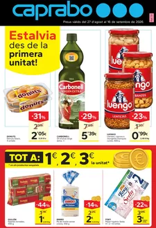 Catálogo Caprabo en Garralda | Estalvia des de la primera unitat! | 2026-08-27T00:00:00.000Z - 2026-09-16T00:00:00.000Z